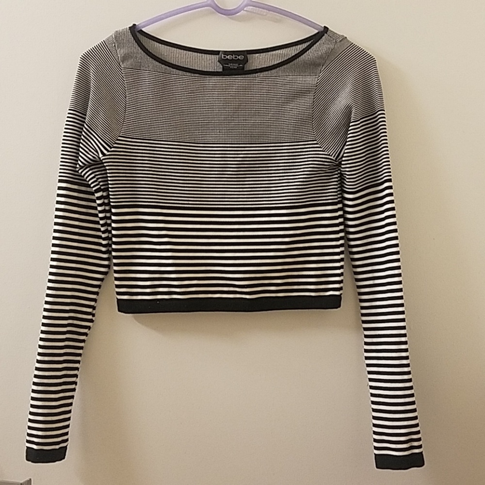 Bebe Crop Long Sleeve Top (Small)